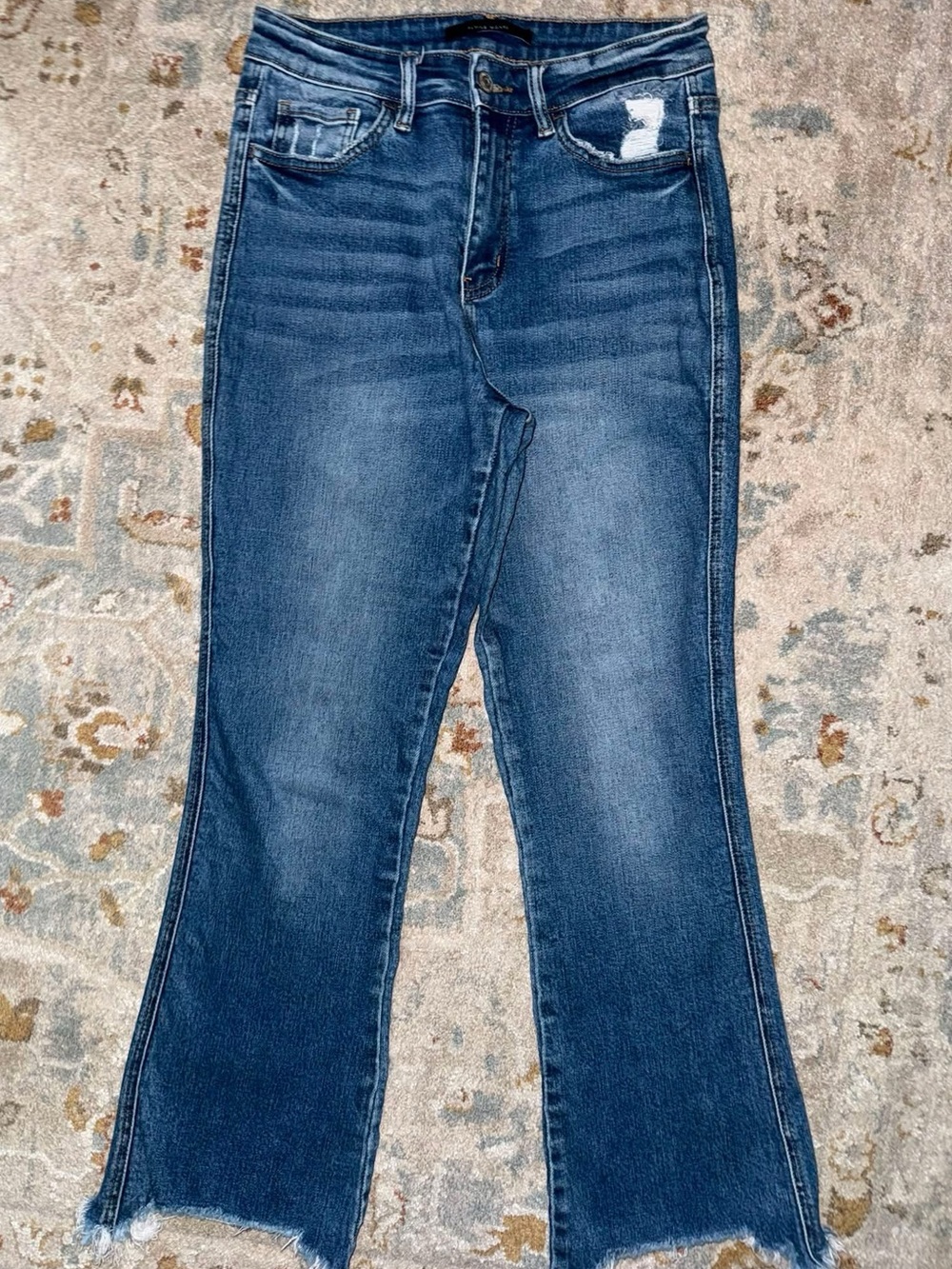 Women’s Mid-Rise Blue Flare Ankle Jeans